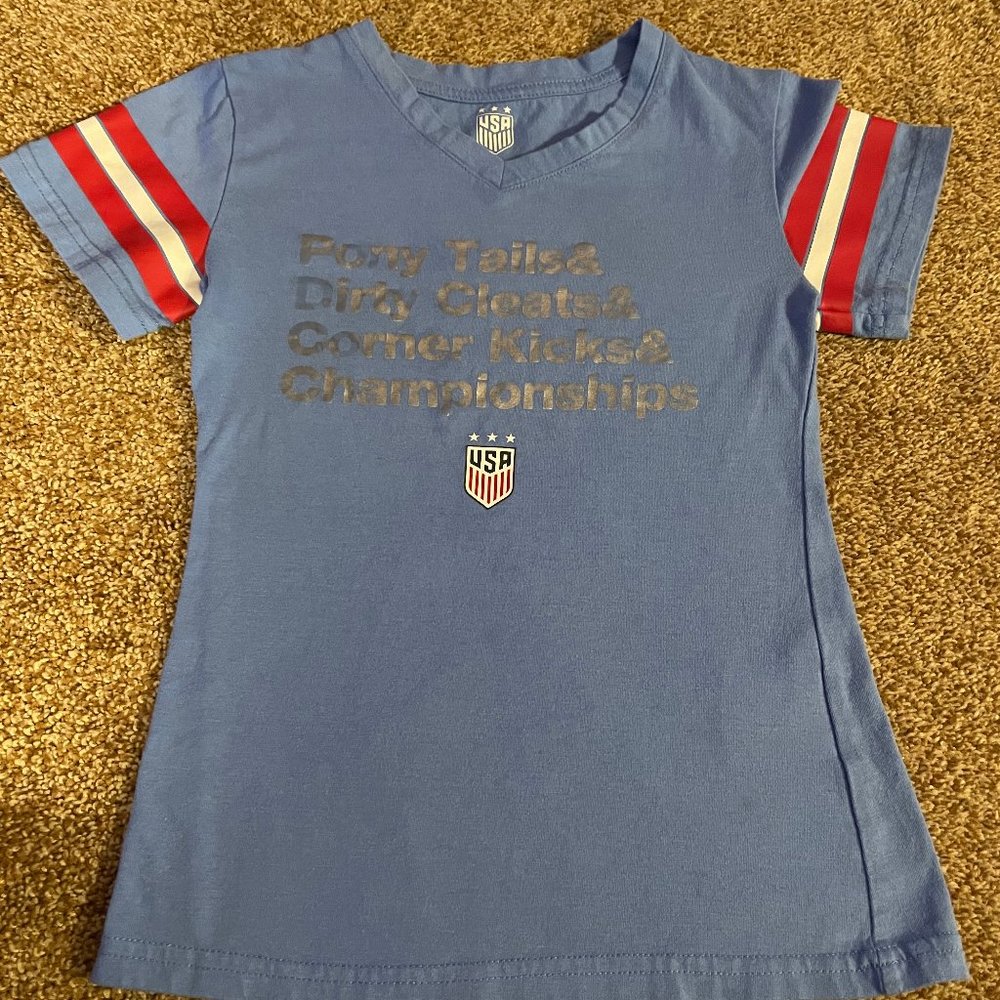 USA Blue short sleeve tee shirt youth M